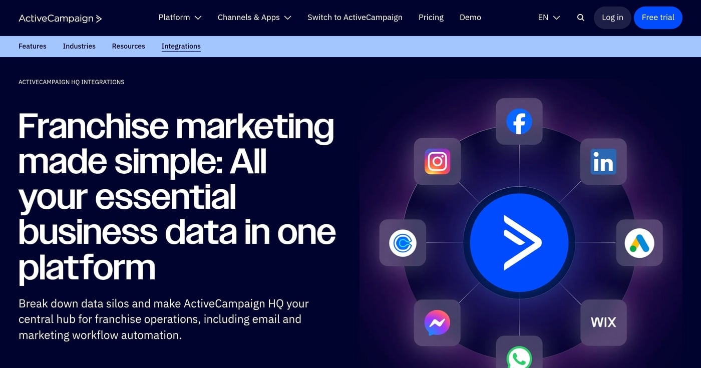 ActiveCampaign homepage