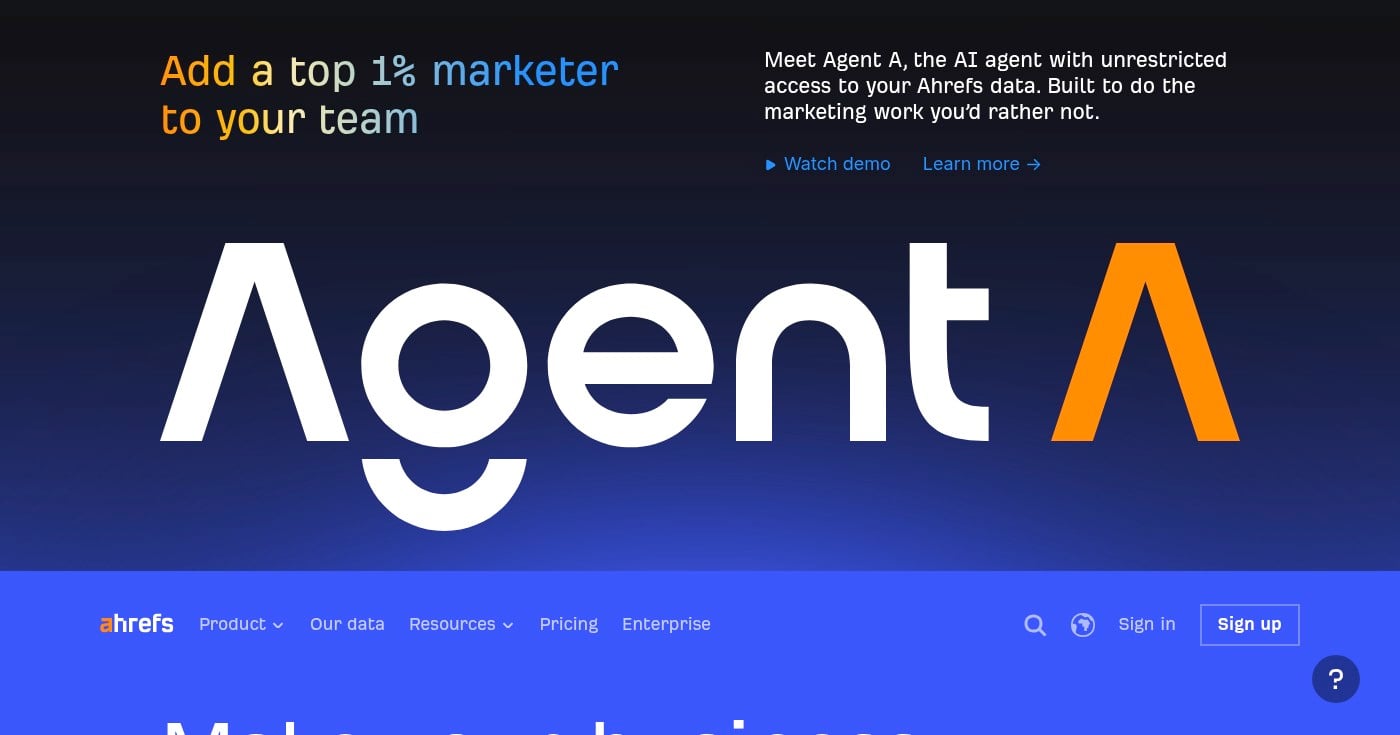 Ahrefs homepage