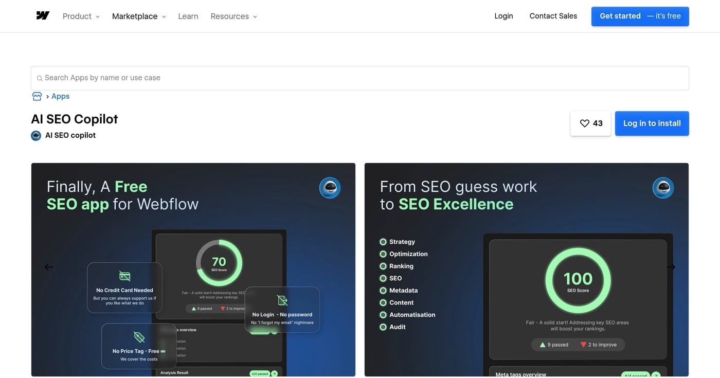 Ai seo copilot screenshot homepage