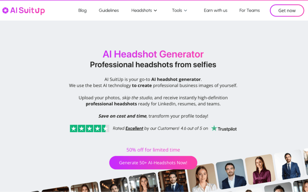 AI SuitUp homepage, April 2025