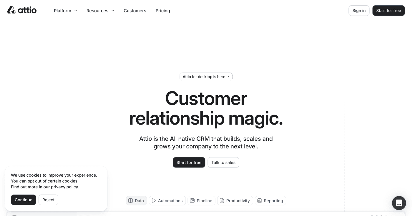 Attio modern CRM platform featuring AI-powered relationship mapping, data enrichment, and network analysis tools for startup founders