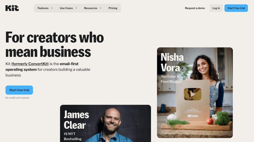 Kit homepage, June 2025