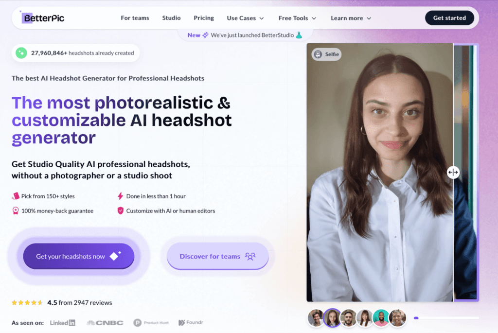 BetterPic homepage, April 2025