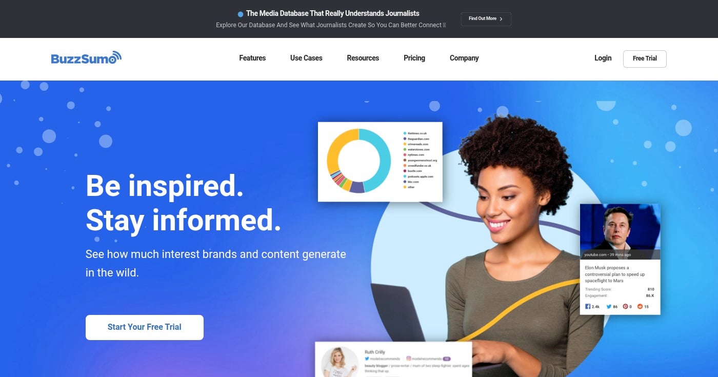 BuzzSumo content intelligence platform screenshot