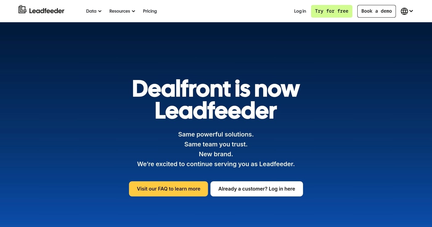 Dealfront product screenshot