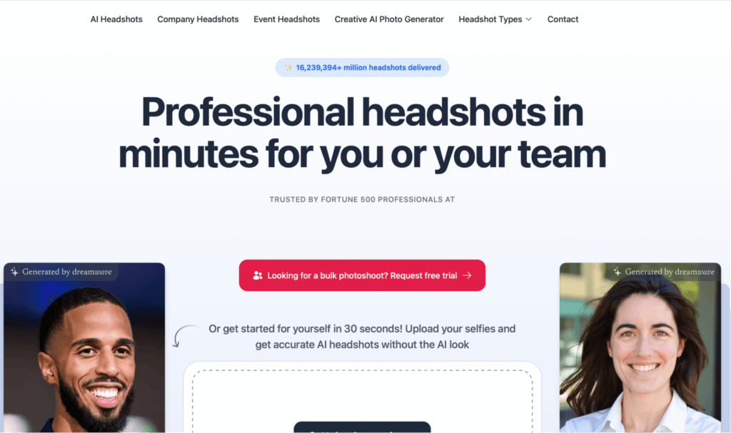 Dreamwave homepage, April 2025