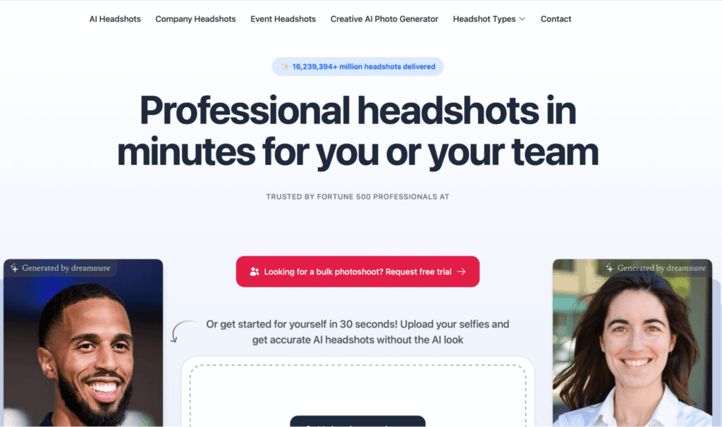 Dreamwave homepage, April 2025