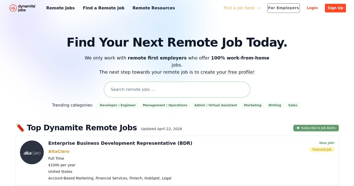 Dynamite Jobs remote marketing jobs
