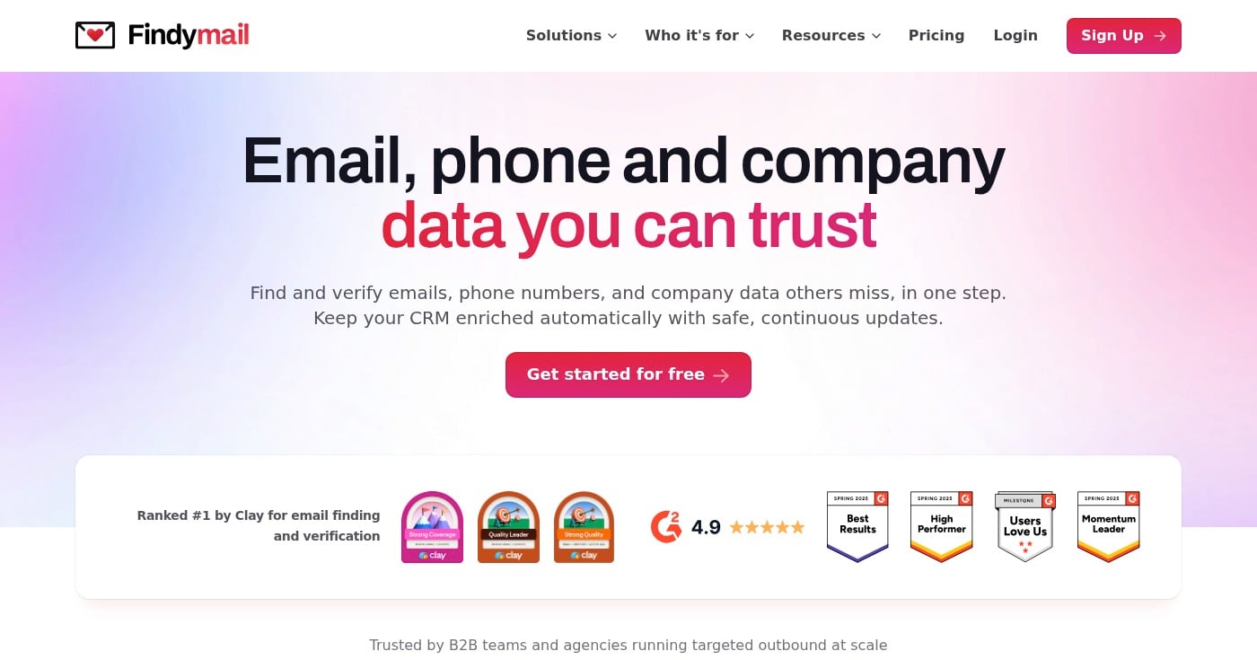 Findymail email verification tool homepage