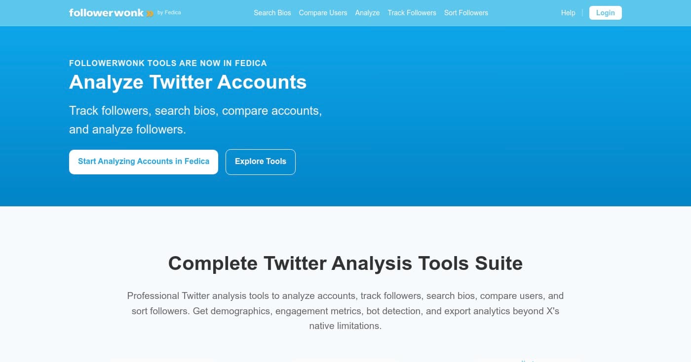 Screenshot of Followerwonk homepage