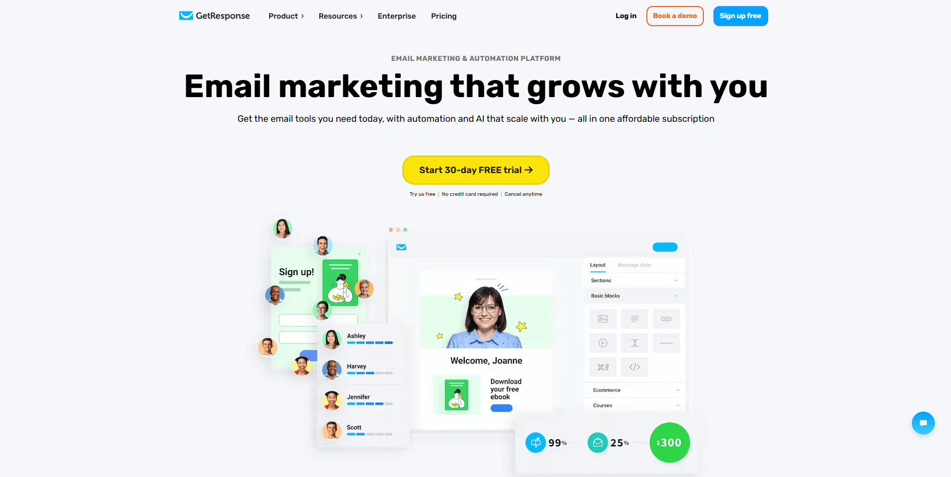 GetResponse homepage