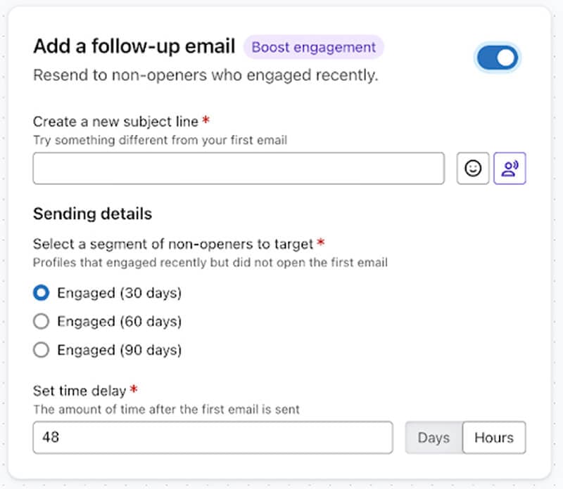 klaviyo add a follow up email
