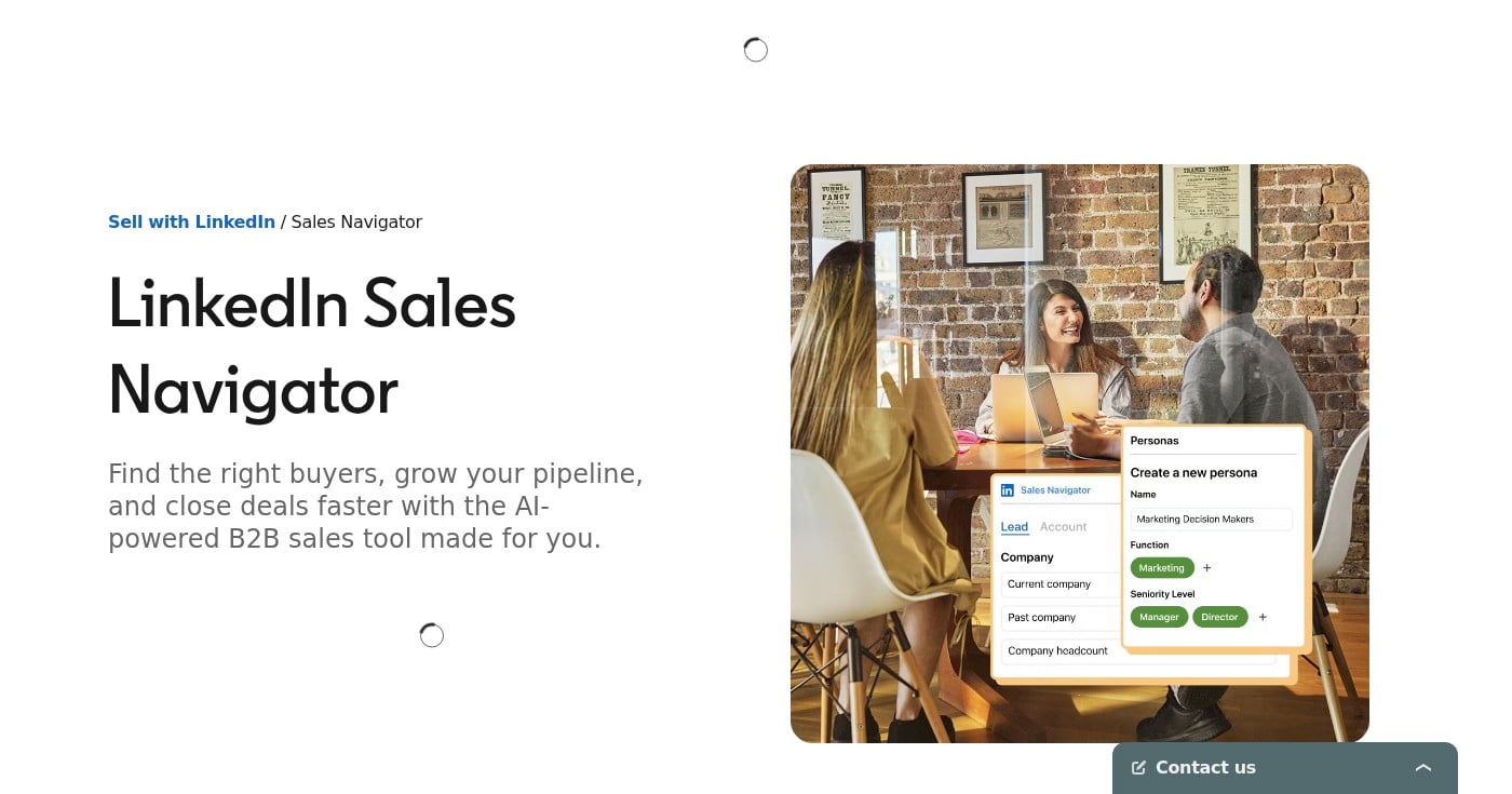 LinkedIn Sales Navigator product page screenshot