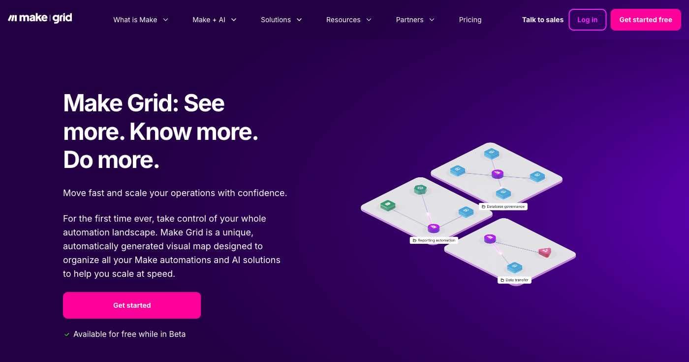Make Grid Homepage - Visual Automation Mapping Platform