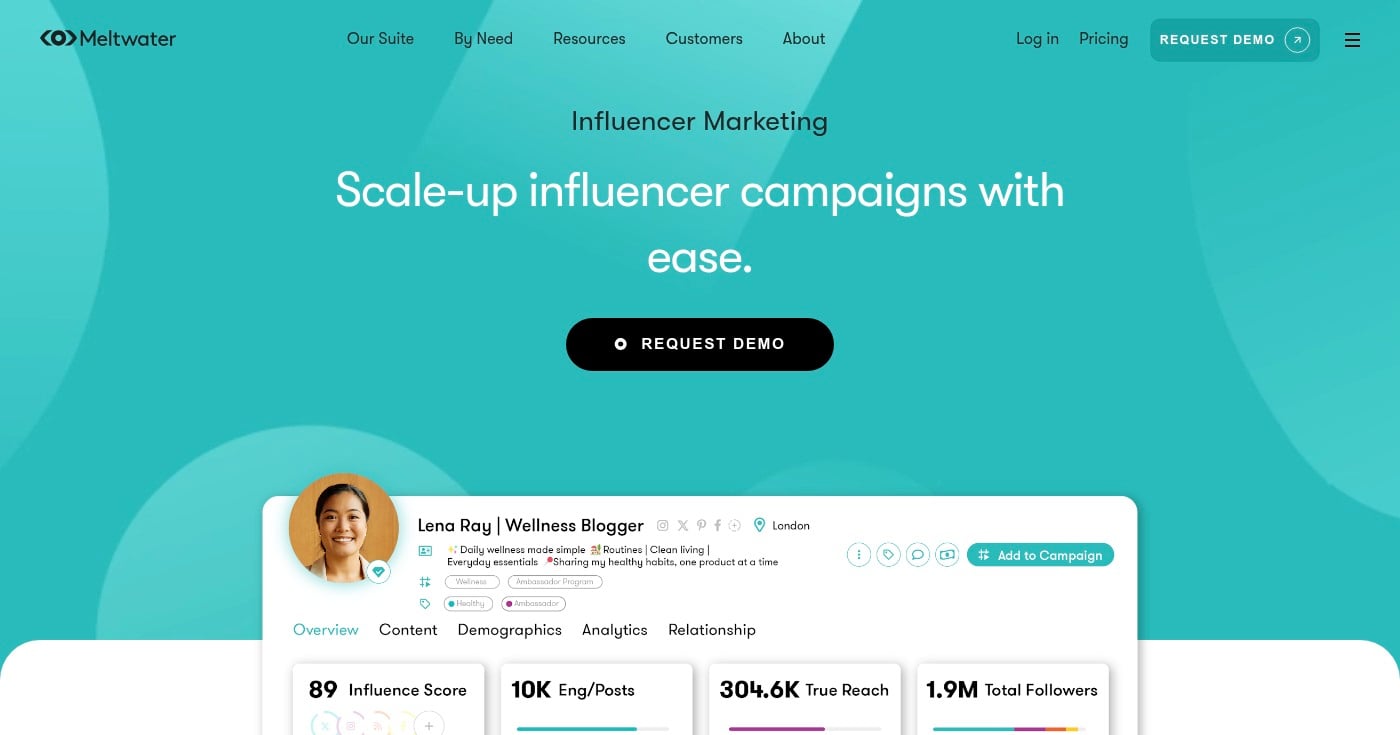 Screenshot of Meltwater homepage
