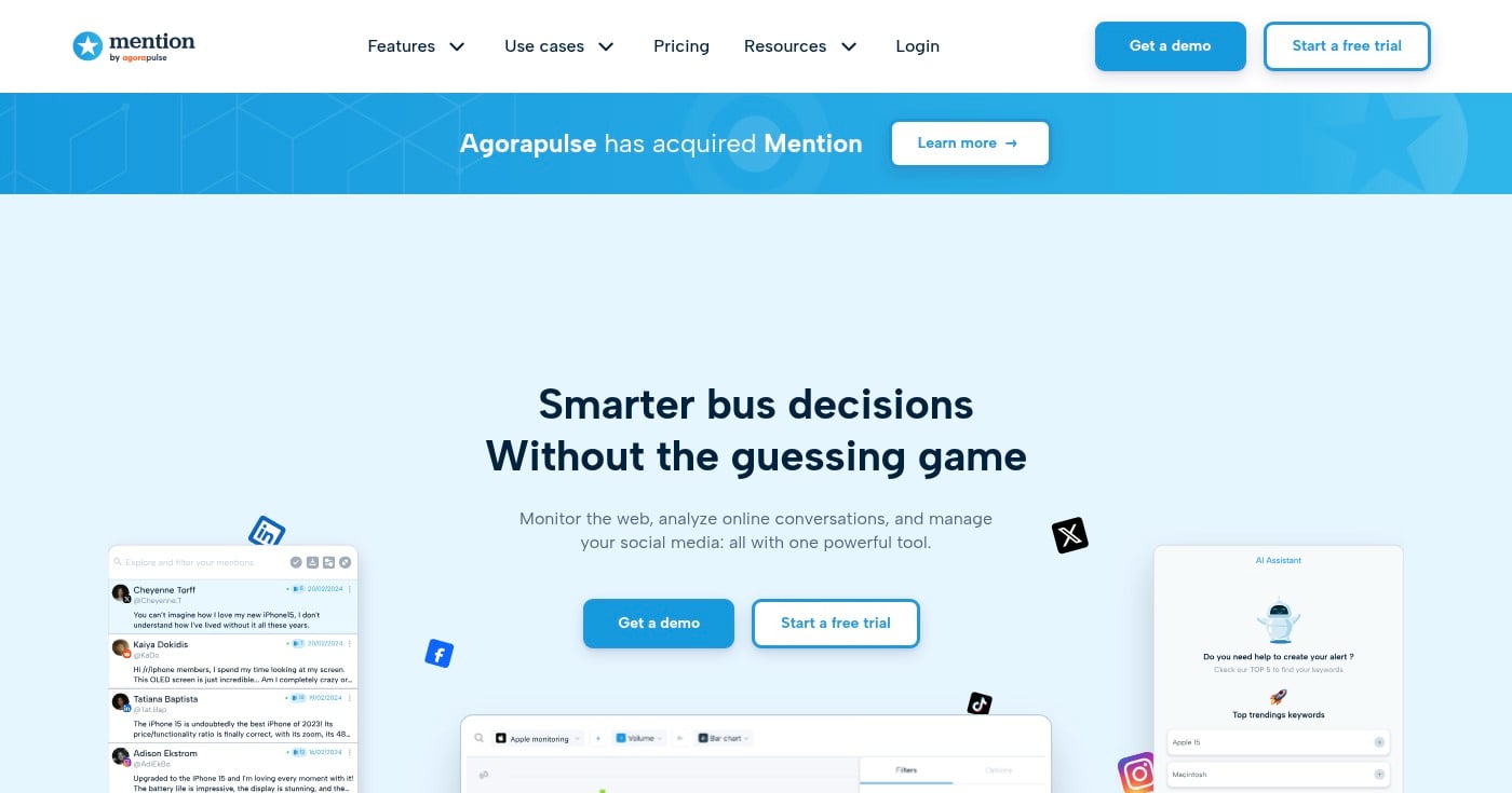 Mention media monitoring tool screenshot