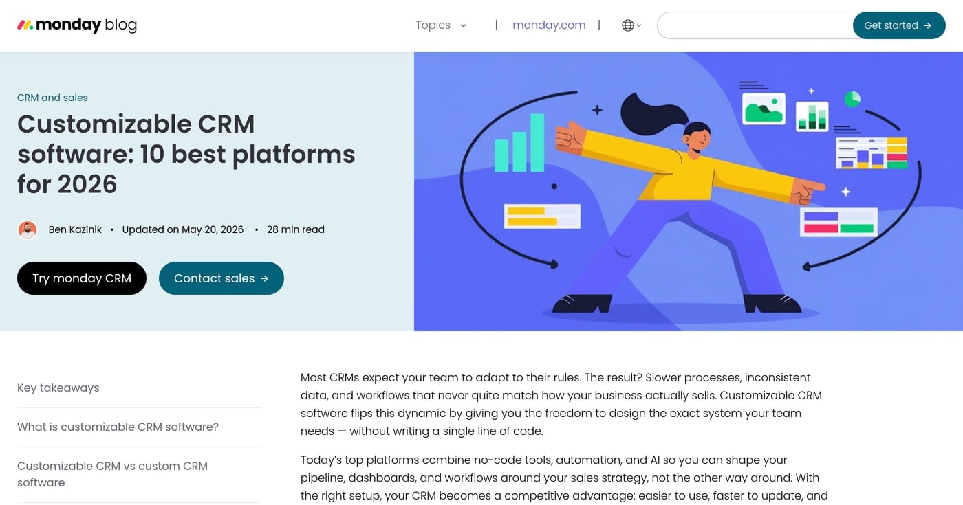 Monday.com CRM platform screenshot