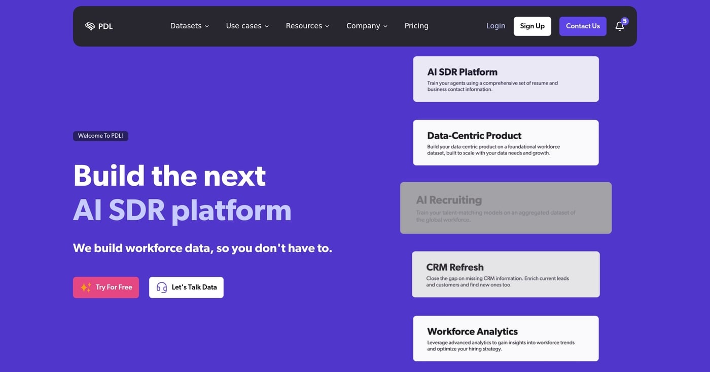 People Data Labs homepage