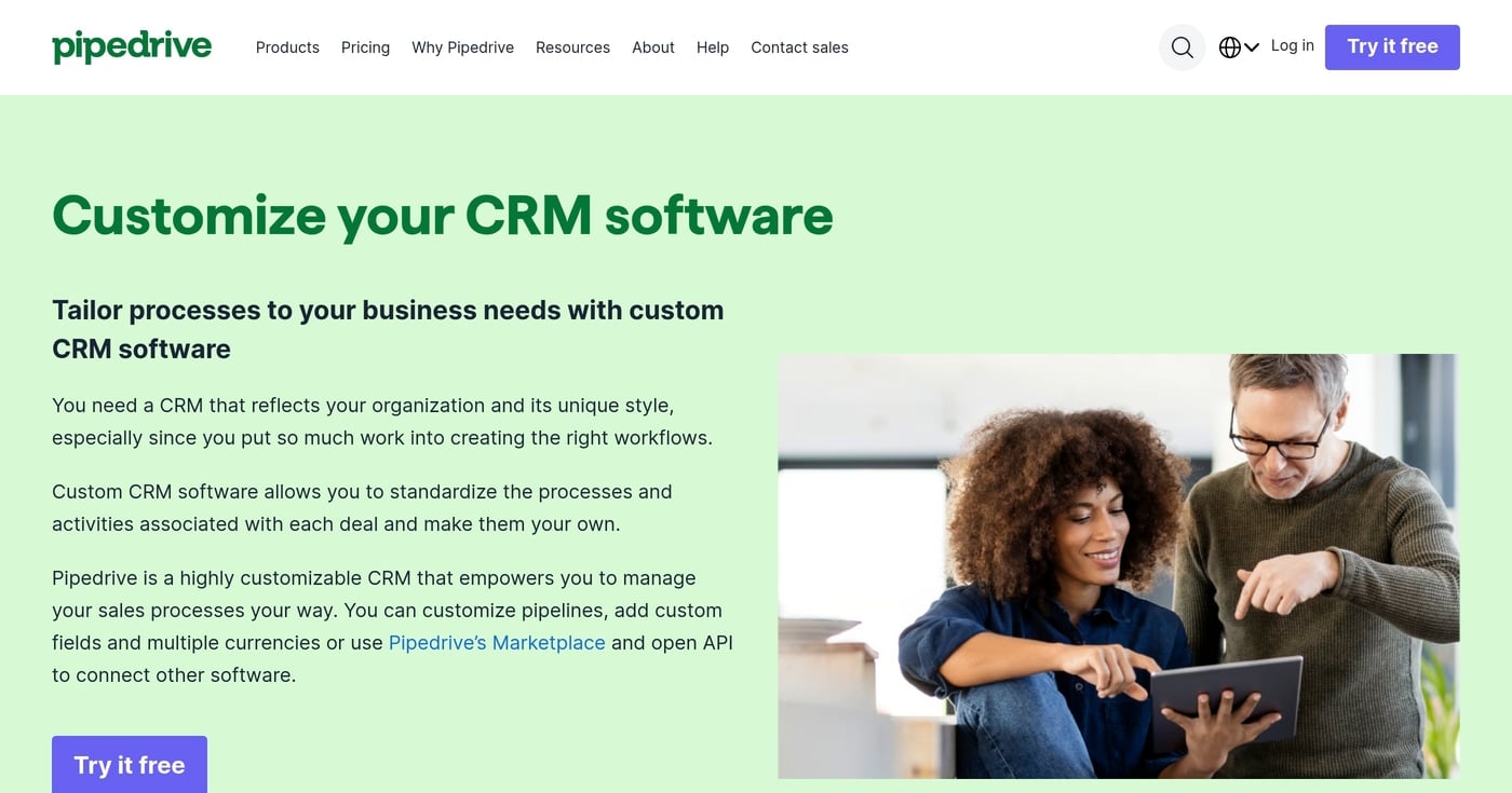 Pipedrive CRM platform screenshot