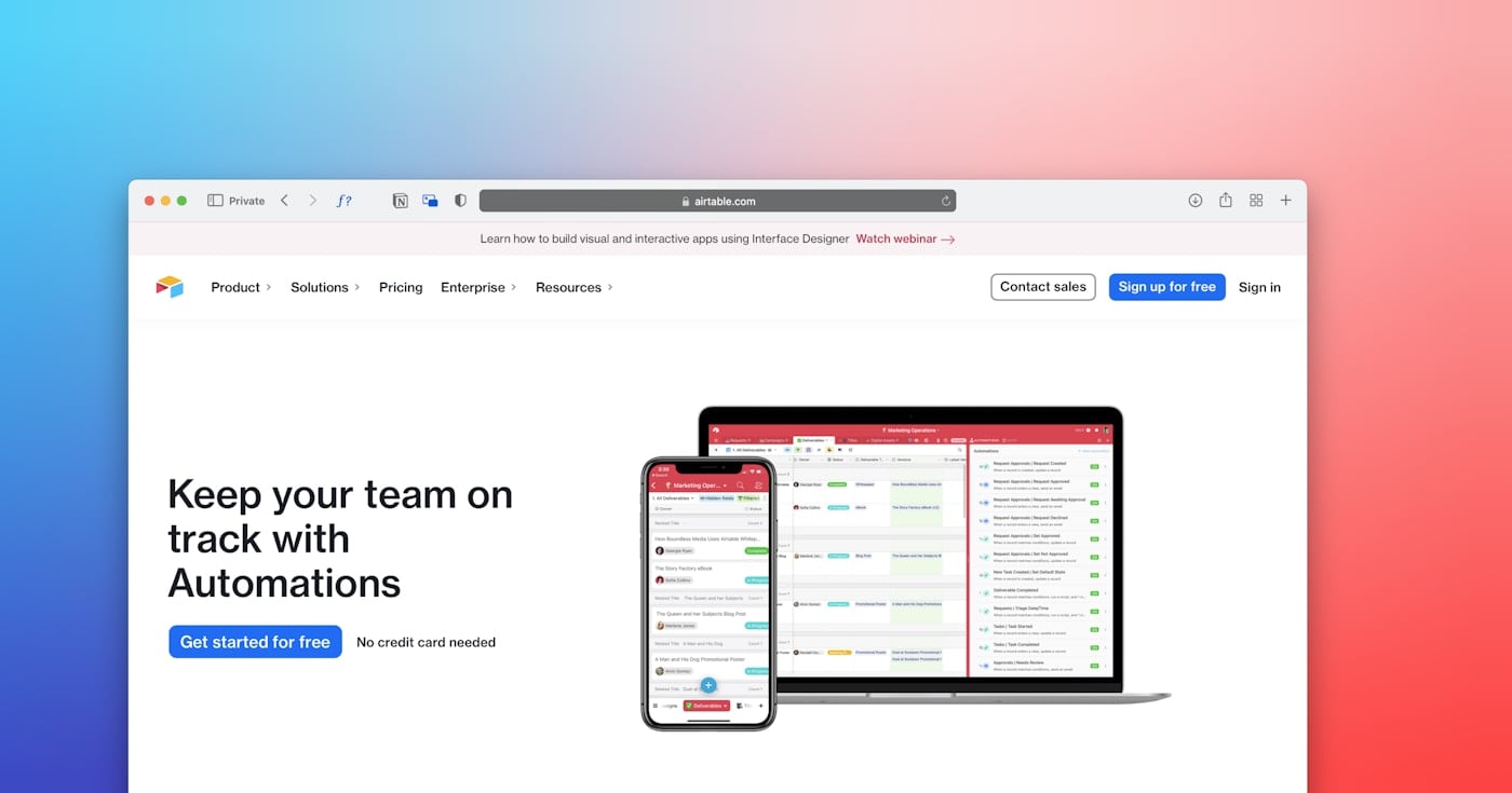 SaaS marketing automation workflow interface