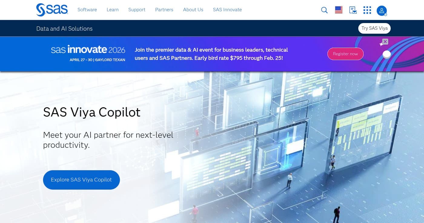 Screenshot of SAS Customer Intelligence 360 homepage