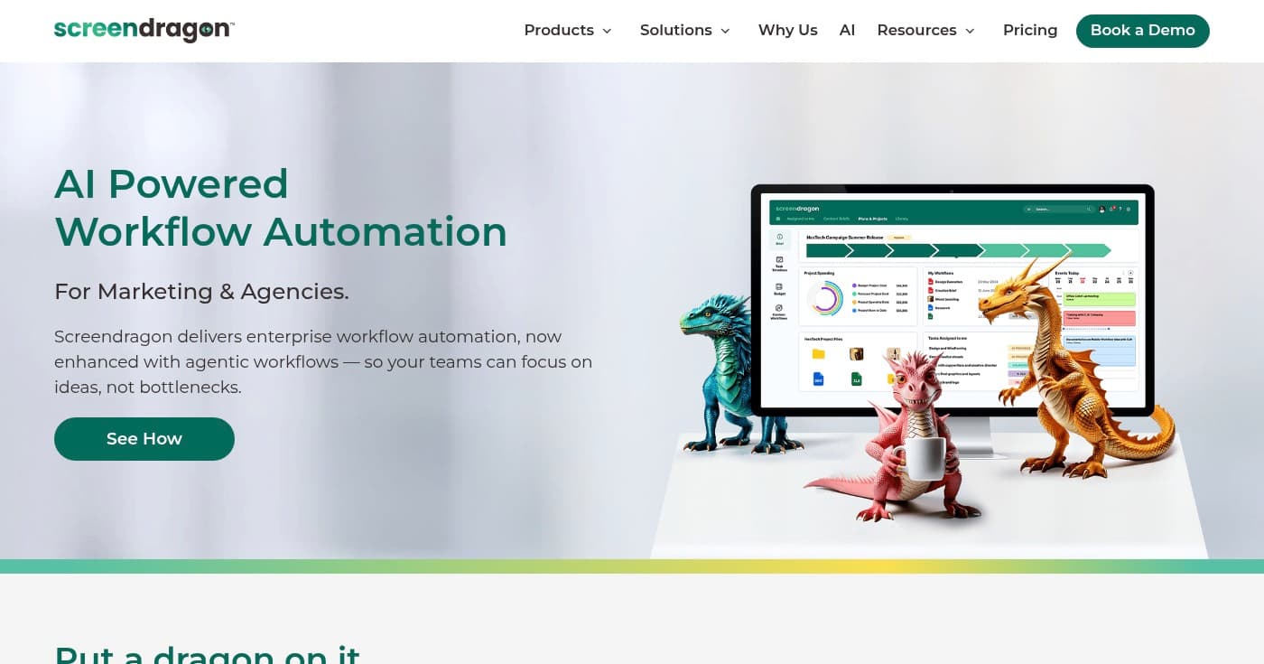 Screenshot of Screendragon homepage