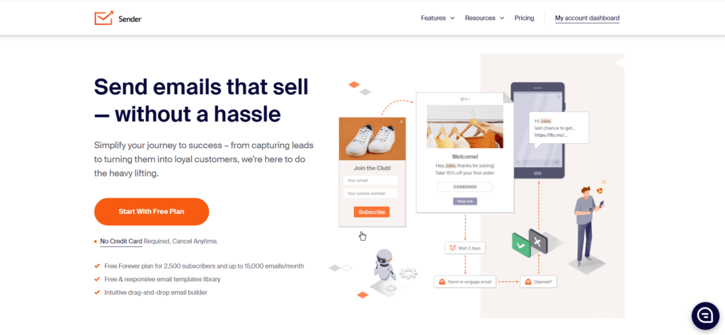 Sender homepage
