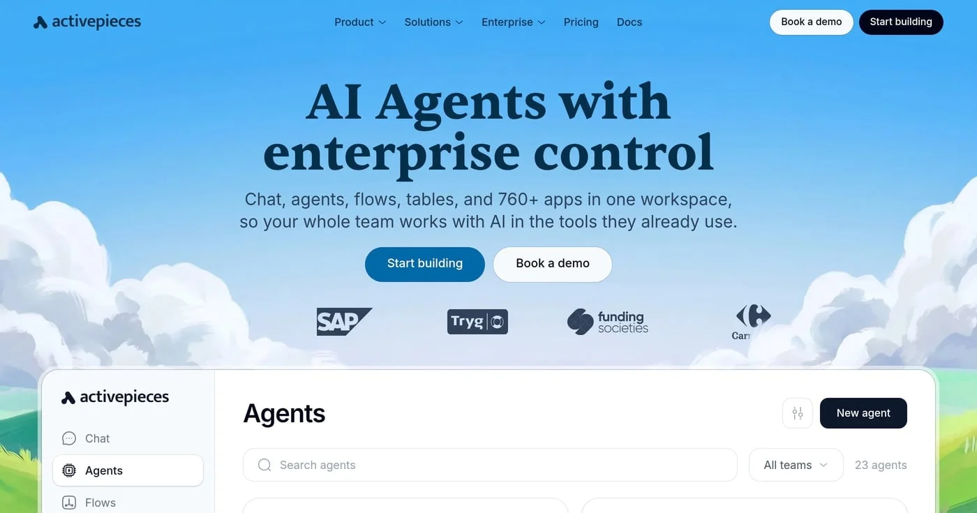 Activepieces flow builder