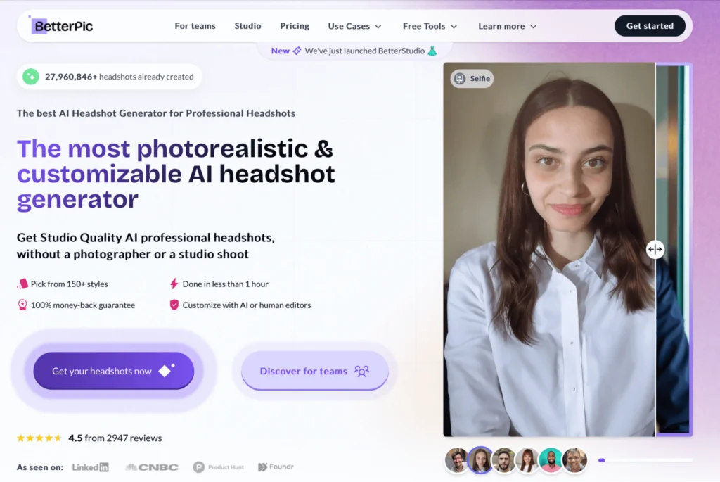 BetterPic homepage, April 2025