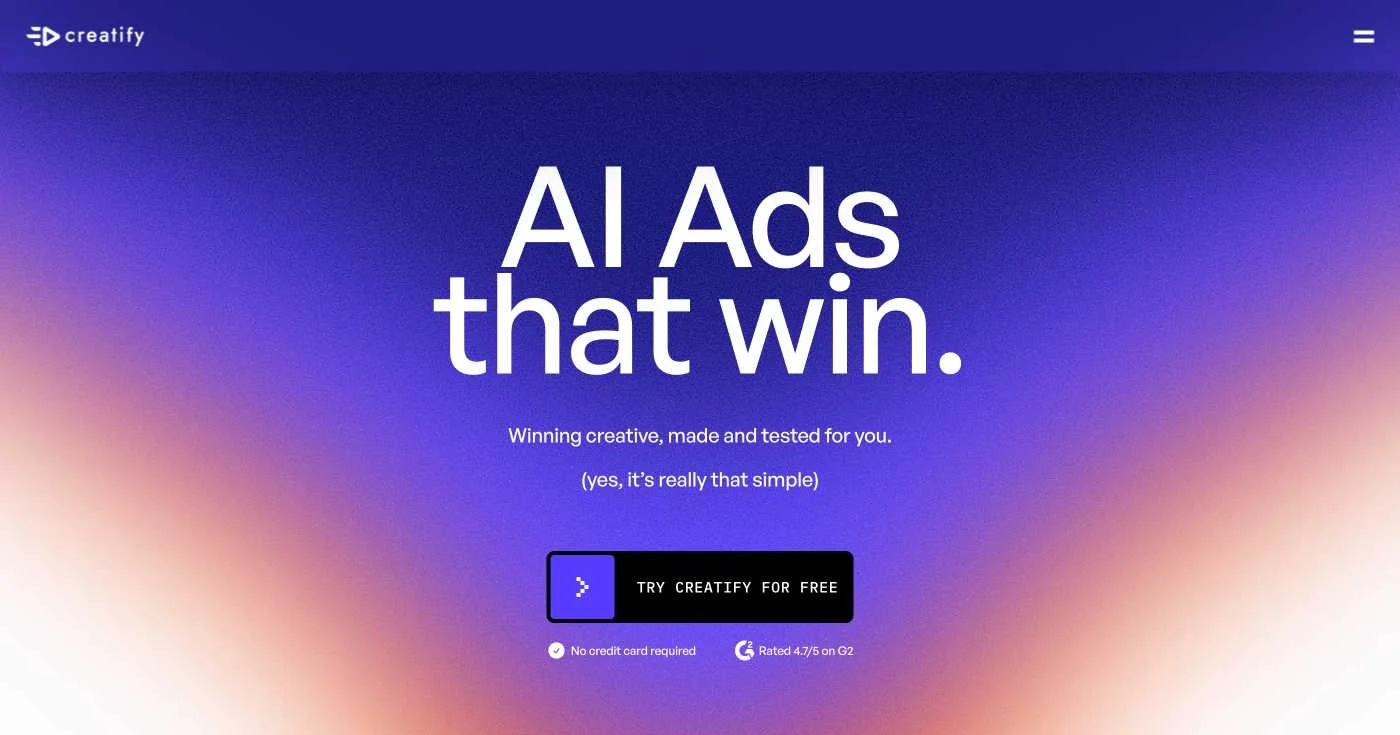 Creatify AI video generator specialized for e-commerce product videos and advertising campaigns