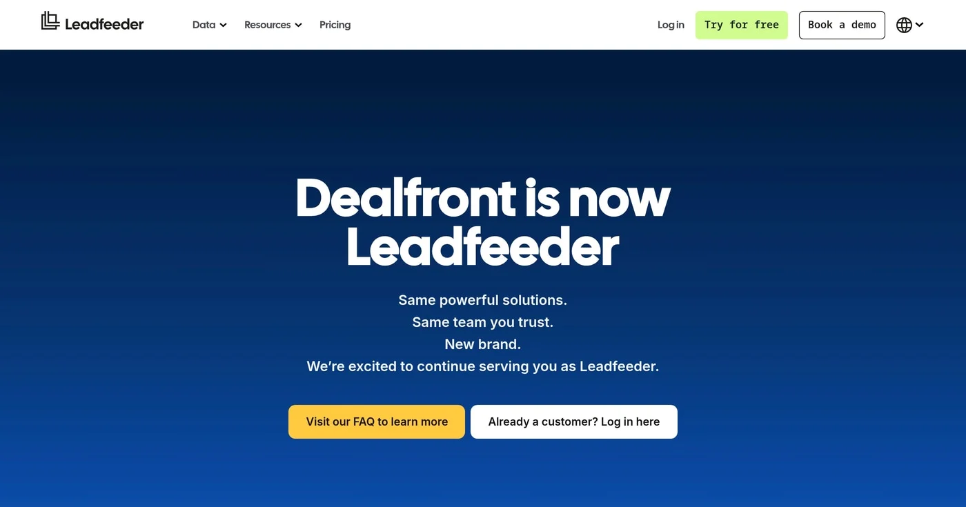 Dealfront product screenshot