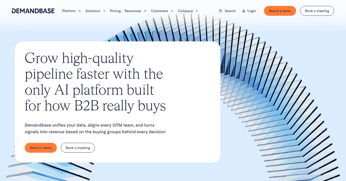 Screenshot of Demandbase homepage