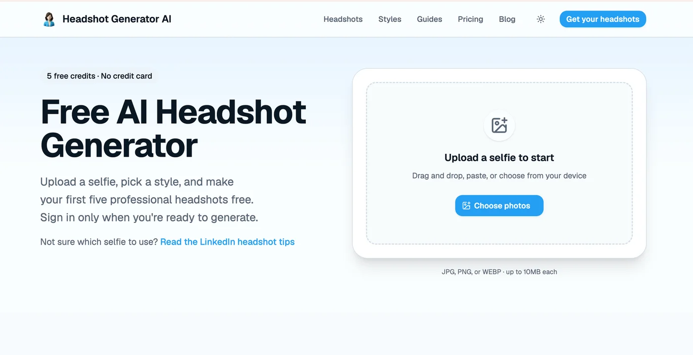Headshot Generator AI: Best for testing before you pay