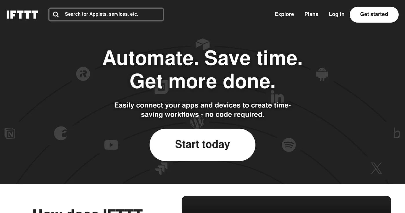 IFTTT applet editor