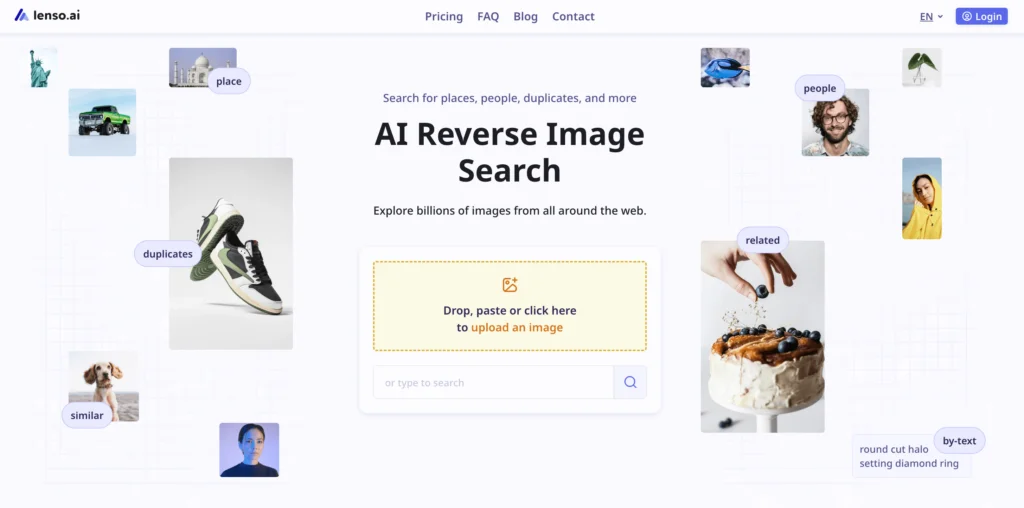 Lenso.ai homepage, February 2025