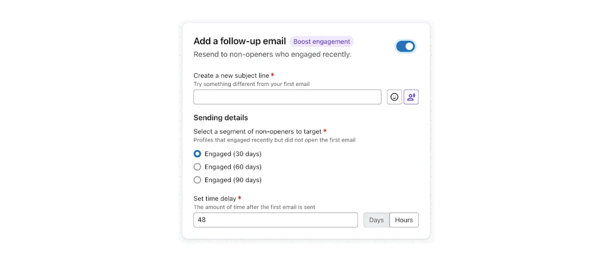 klaviyo add a follow up email