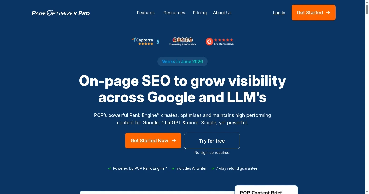 Page Optimizer Pro homepage screenshot