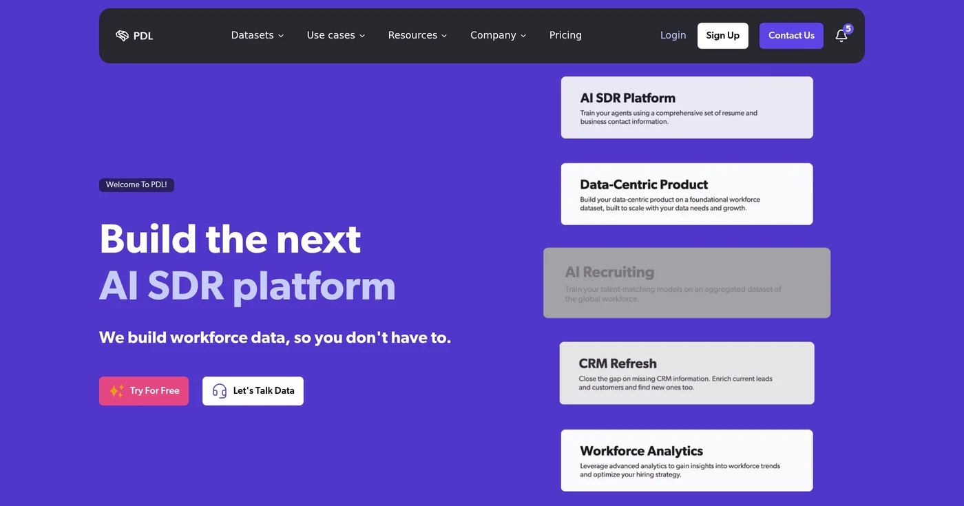 People Data Labs homepage