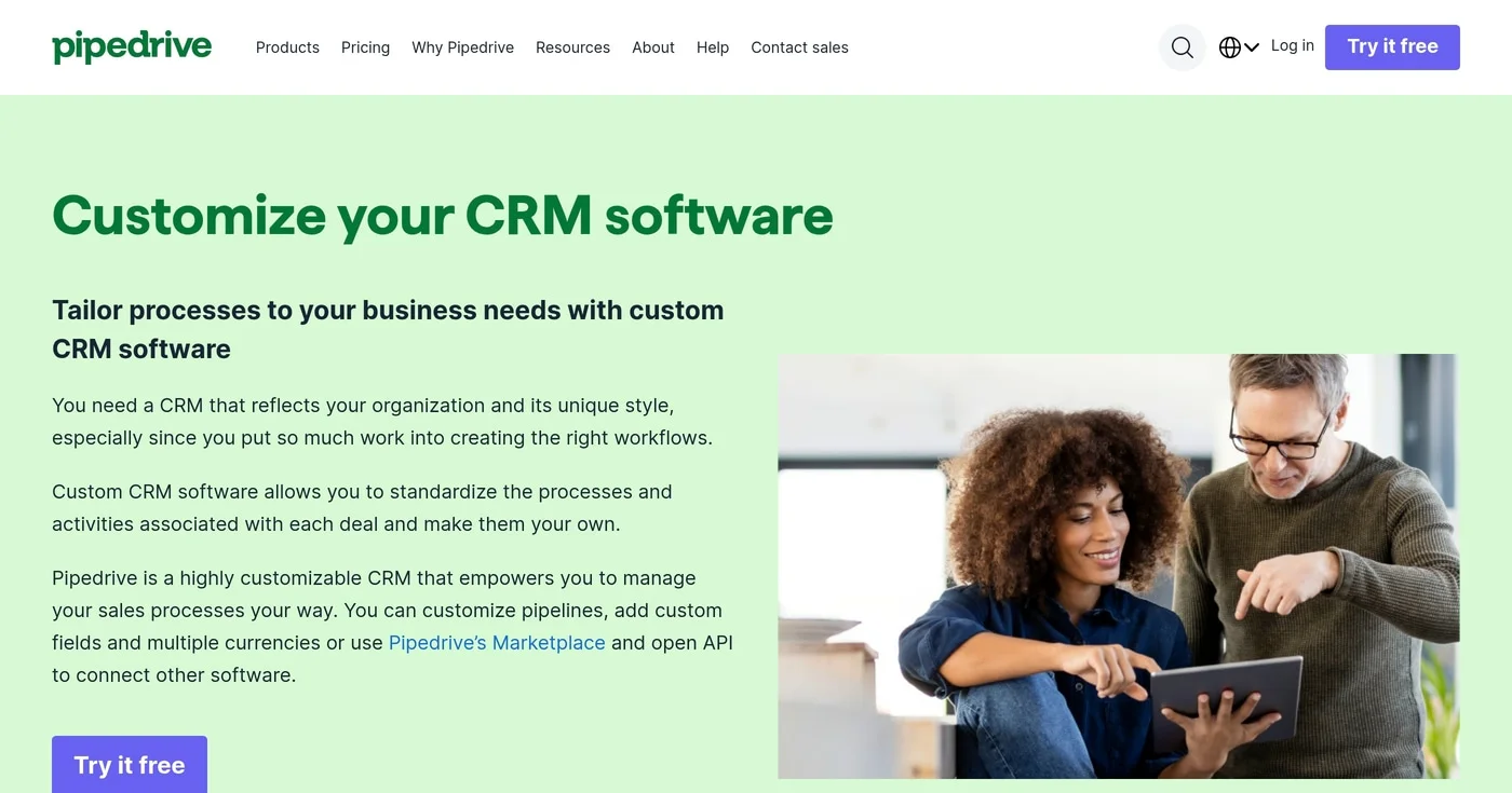 Pipedrive CRM platform screenshot