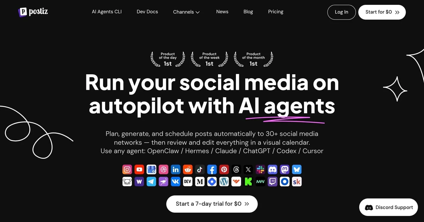 Postiz homepage