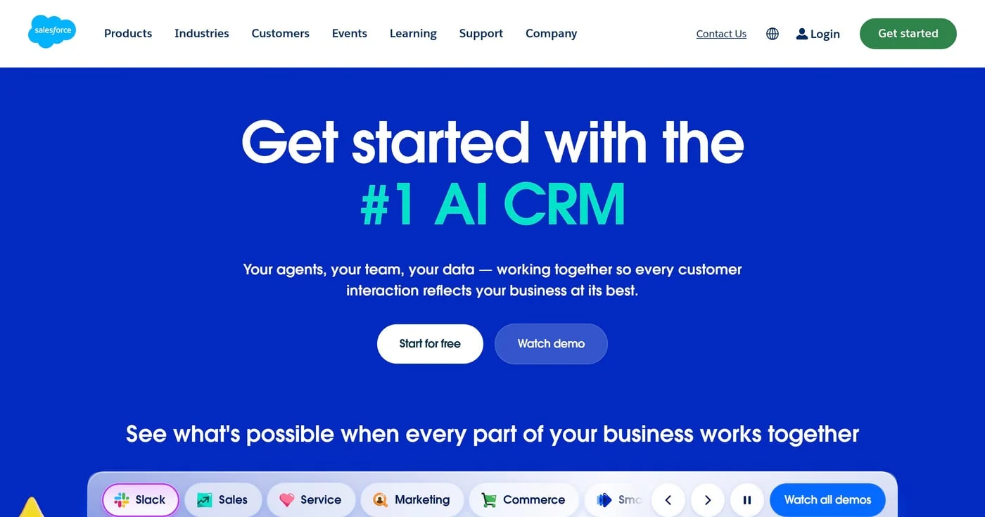 Salesforce homepage