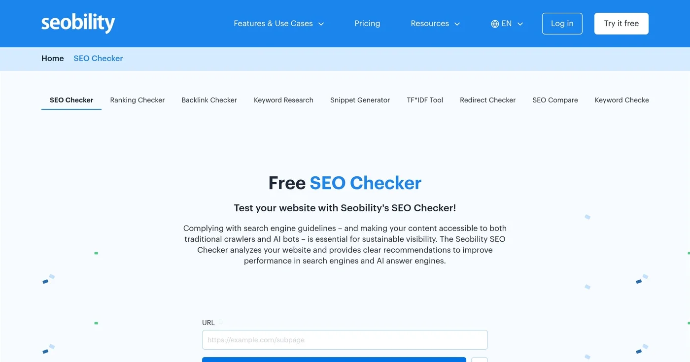 Seobility SEO checker