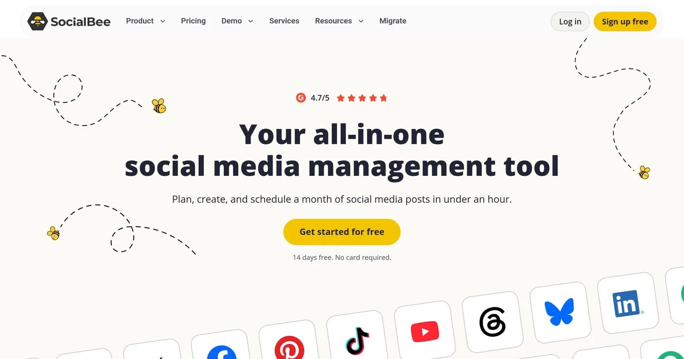 SocialBee homepage