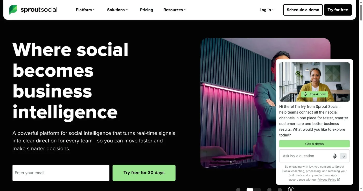 Sprout Social homepage