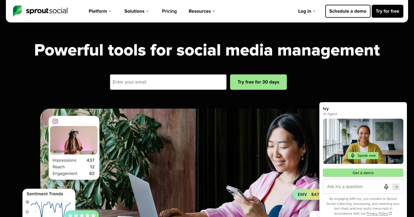 Sprout Social homepage