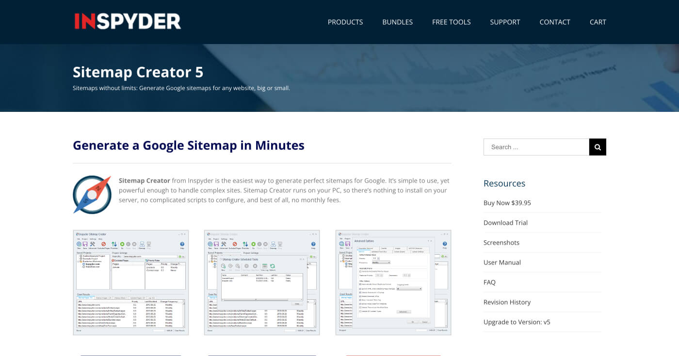 Inspyder Sitemap Creator