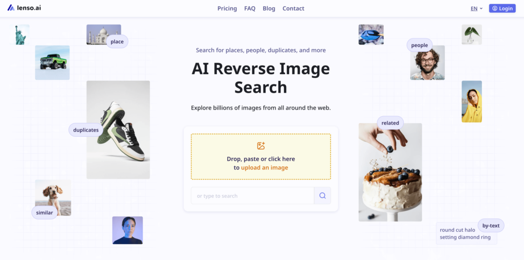 Lenso.ai homepage, February 2025