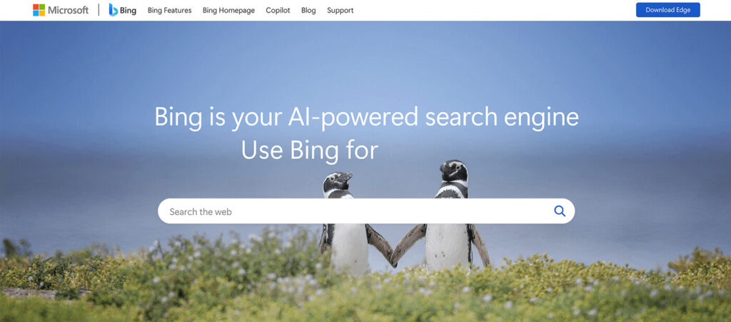 Microsoft Bing homepage, February 2025