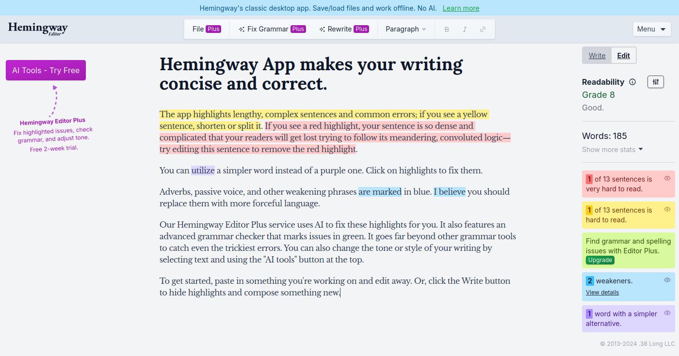 Hemingway Editor